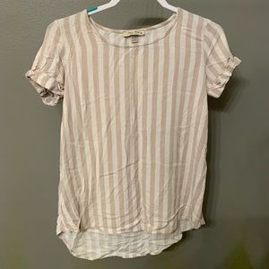 Tan and White Striped Shirt